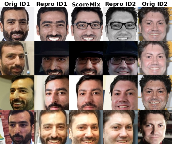 Qualitative comparison of ScoreMix augmentation samples for identities 8476 and 2790
